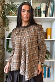 Heritage Needlecord Plaid Swing Top Camel & Earth